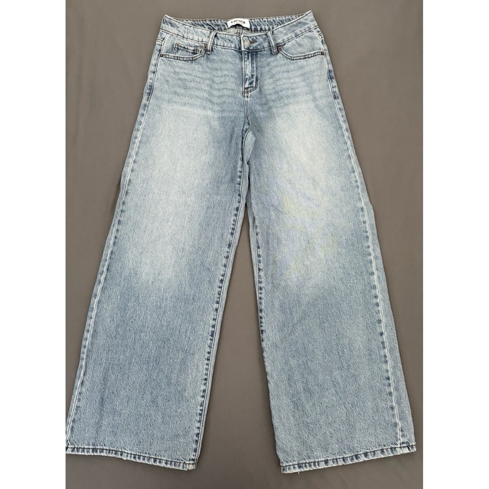 RSQ Jeans Womens Size 27 Blue Denim Wide-Leg Mid Rise Medium Wash Stretch